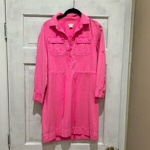 J Crew - bright pink cargo-style dress EUC!